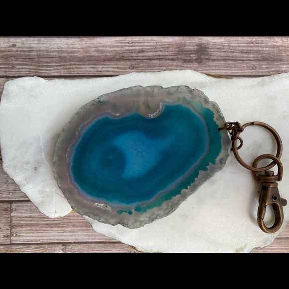 Blue Agate Druzy Keychain - Picture 4 of 4